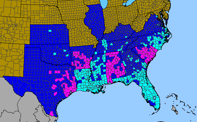 The range of Alternanthera philoxeroides
